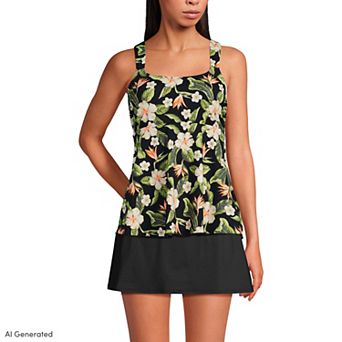 Women's Lands' End Flutter Empire UPF 50 Tankini Swimsuit Top