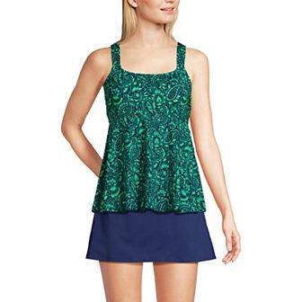 Women's Lands' End Flutter Empire UPF 50 Tankini Swimsuit Top