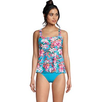 Women's Lands' End D-Cup Empire Waistband Tankini Swimsuit Top