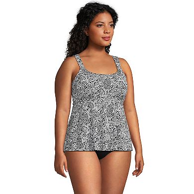 Plus Size Lands' End Flutter Empire Waist Comfort Strap Tankini Top