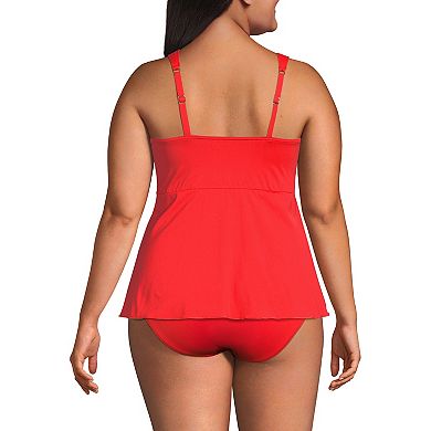 Plus Size Lands' End Flutter Empire Waist Comfort Strap Tankini Top