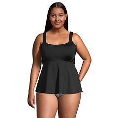 Lands' End Women's Plus Mastectomy Square Neck Tankini Swimsuit Top  Adjustable Straps