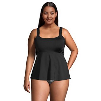 Plus Size Lands' End Flutter Empire Waist Comfort Strap Tankini Swimsuit Top