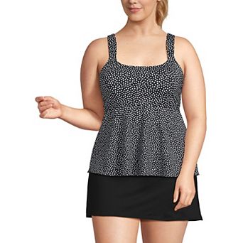 Plus Size Lands' End Flutter Empire Waist Comfort Strap Tankini Swimsuit Top