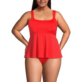 Plus Size Lands' End Flutter Empire Waist Comfort Strap Tankini Swimsuit Top
