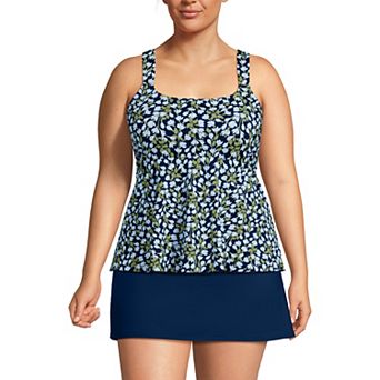 Plus Size Lands' End Flutter Empire Waist Comfort Strap Tankini Swimsuit Top