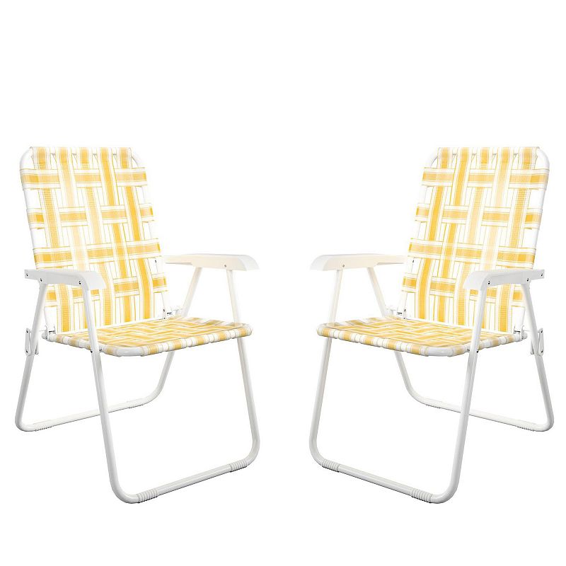 Novogratz Poolside Gossip Priscilla Folding Chair 2-piece Set, Yellow