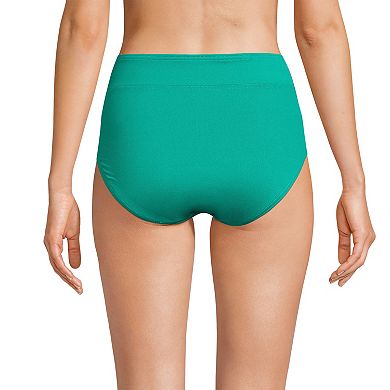 Petite Lands' End UPF 50 Tummy Control High-Waist Bikini Bottoms