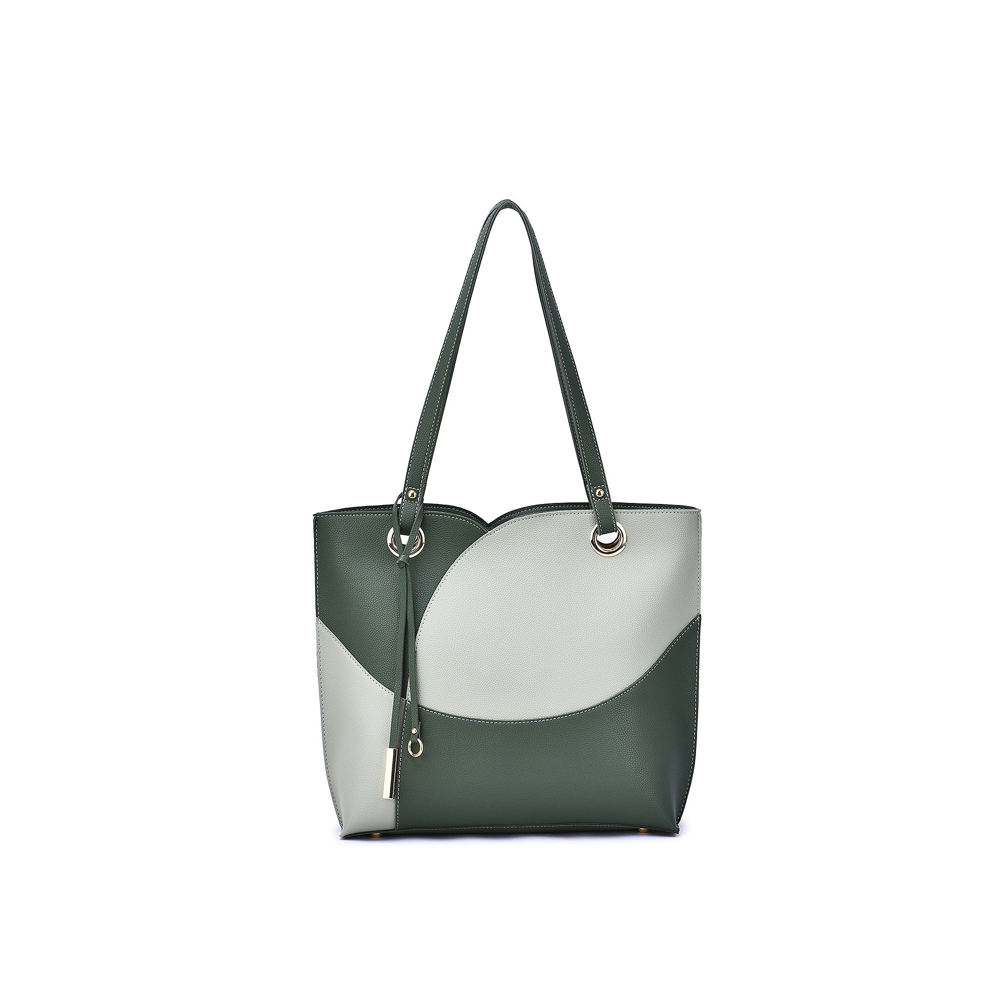 Mellow World Itzel Colorblock Tote Bag, Green