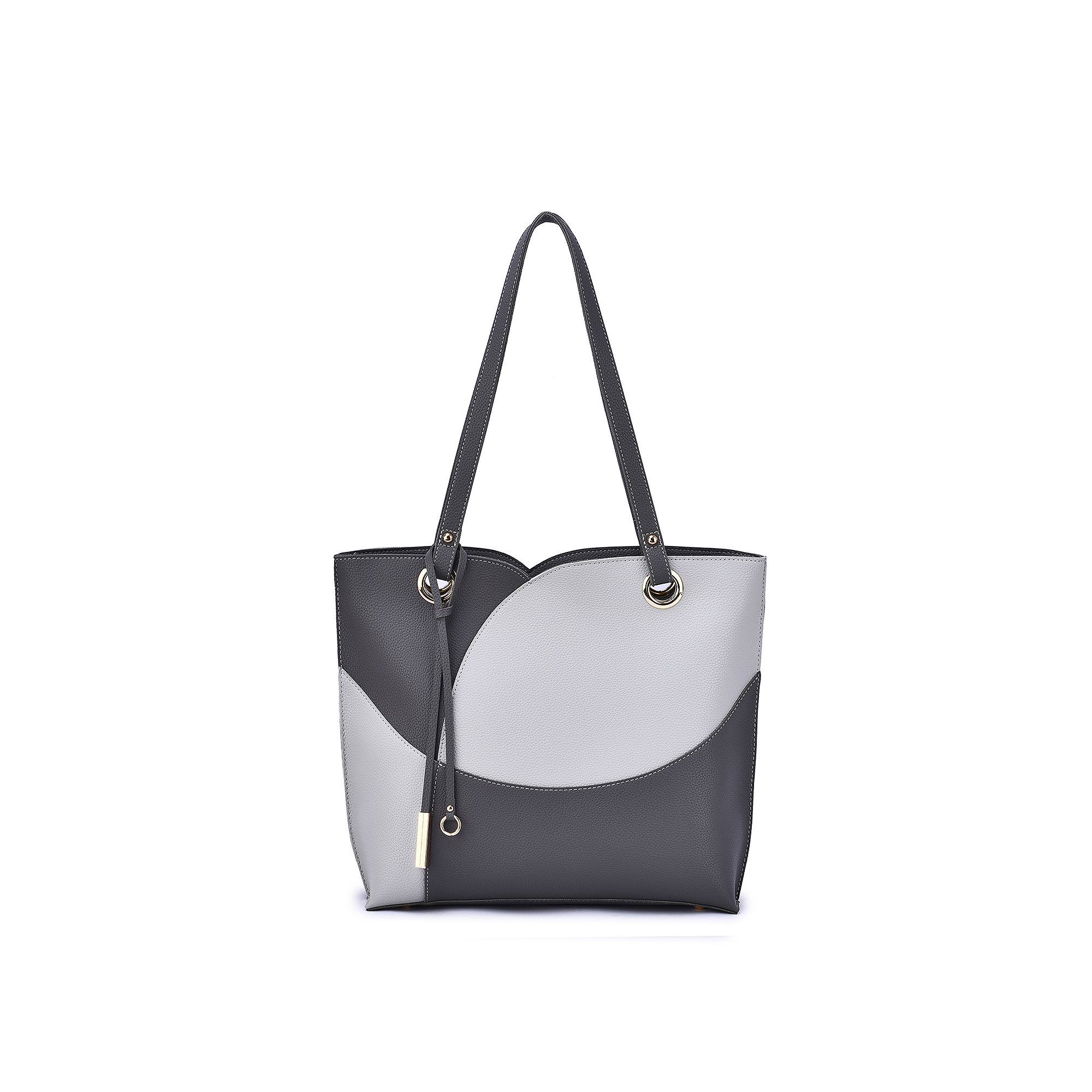 Mellow World Itzel Colorblock Tote Bag, Gray
