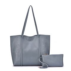 MKF Collection by Mia K. Burgundy Color-Block Brynlee Tote