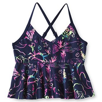 Girls Lands' End Ruffle Tankini Top in Regular, Plus & Slim