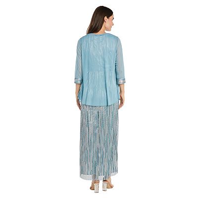 r&m richards women's beaded chiffon jacket dress Beaded Slip Chiffon Jacket Dress – R&M Richards main image 1