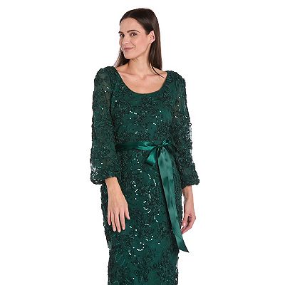 chinese dress ladies JS Collections Two-Tone Lace Embroidery Cocktail Dress Black/ Vanilla main image 1