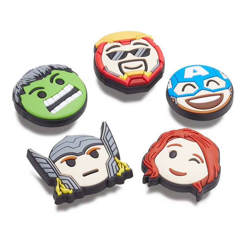 Crocs Marvel Avengers Emojis 5-Pack Jibbitz Set, Mens, White