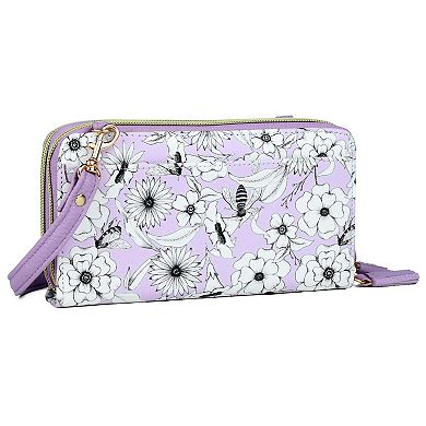 Julia Buxton Bees & Flowers Ultimate Organizer Crossbody Wallet