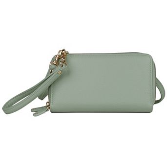 Julia Buxton Core Pebble RFID-Blocking Ultimate Organizer Crossbody Wallet