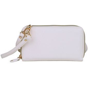 Julia Buxton Core Pebble RFID-Blocking Ultimate Organizer Crossbody Wallet