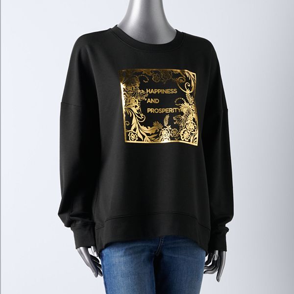 Womens Simply Vera Vera Wang Relaxed-Fit Sweatshirt