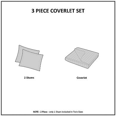 Intelligent Design Wesley Reversible Geometric Patchwork Printed Coverlet Set