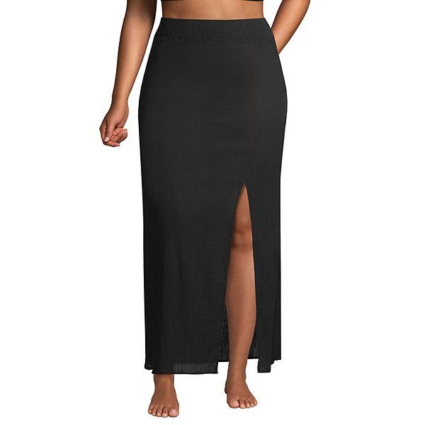 Plus Size Lands' End Gauze Maxi Swim CoverUp Skirt