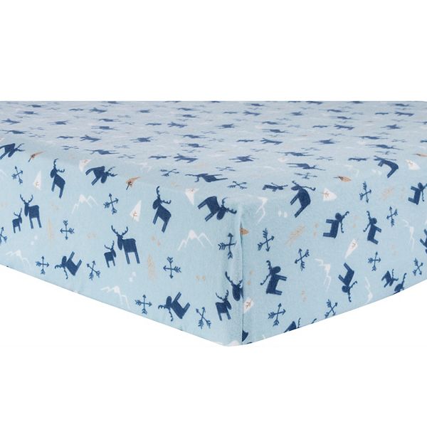 Trend Lab Big Sky Moose Flannel Fitted Crib Sheet