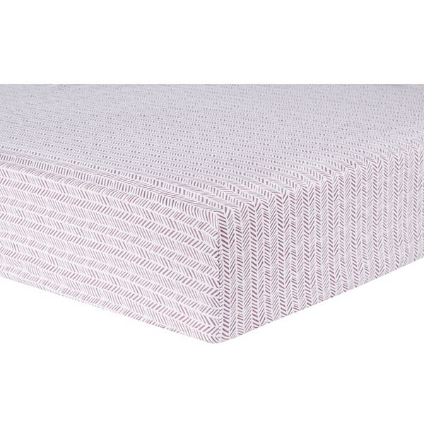 Trend Lab Lilac Herringbone Fitted Crib Sheet