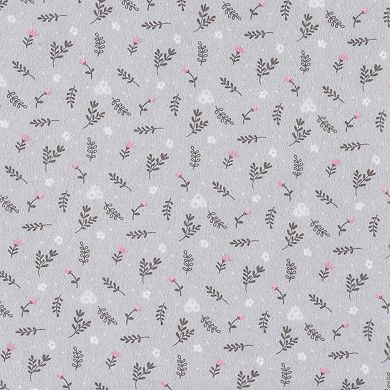 Trend Lab Sweet Forest Friends Gray Prairie Floral Fitted Crib Sheet