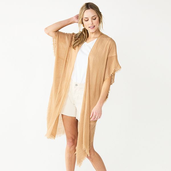 Women's Sonoma Goods For Life® Textured Gauze Cinched Topper