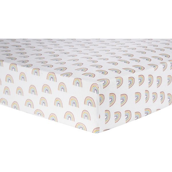 Trend Lab Pastel Rainbow Flannel Fitted Crib Sheet