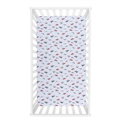 Trend Lab Sky Traveler Flannel Fitted Crib Sheet