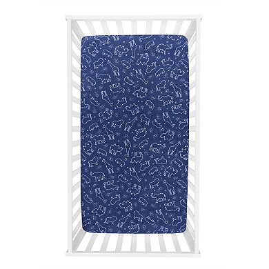 Trend Lab Starry Safari Flannel Fitted Crib Sheet
