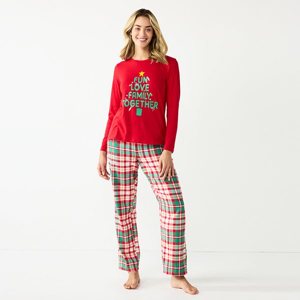 Women's Jammies For Your Families® Joyful Celebration Family Together Tee &  Pants Pajama Set