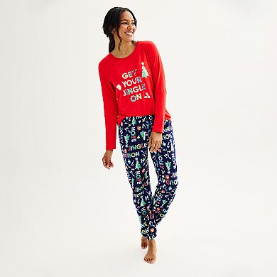 Women's Jammies For Your Families® Get Your Jingle On Top and Banded Bottoms Pajama Set