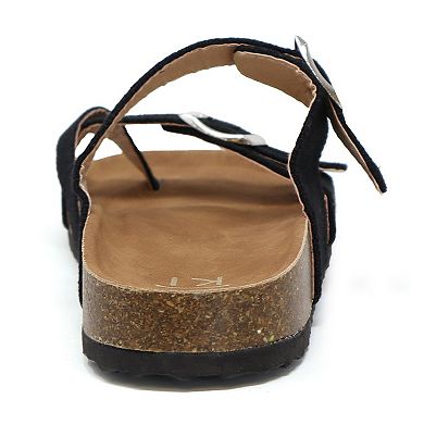Yoki Gian 89 Women's Cork Flat Open Toe Sandals
