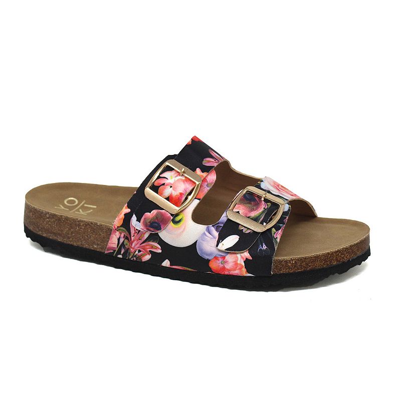 Yoki Gian 91 Women's Double Buckle Slide Sandals, 