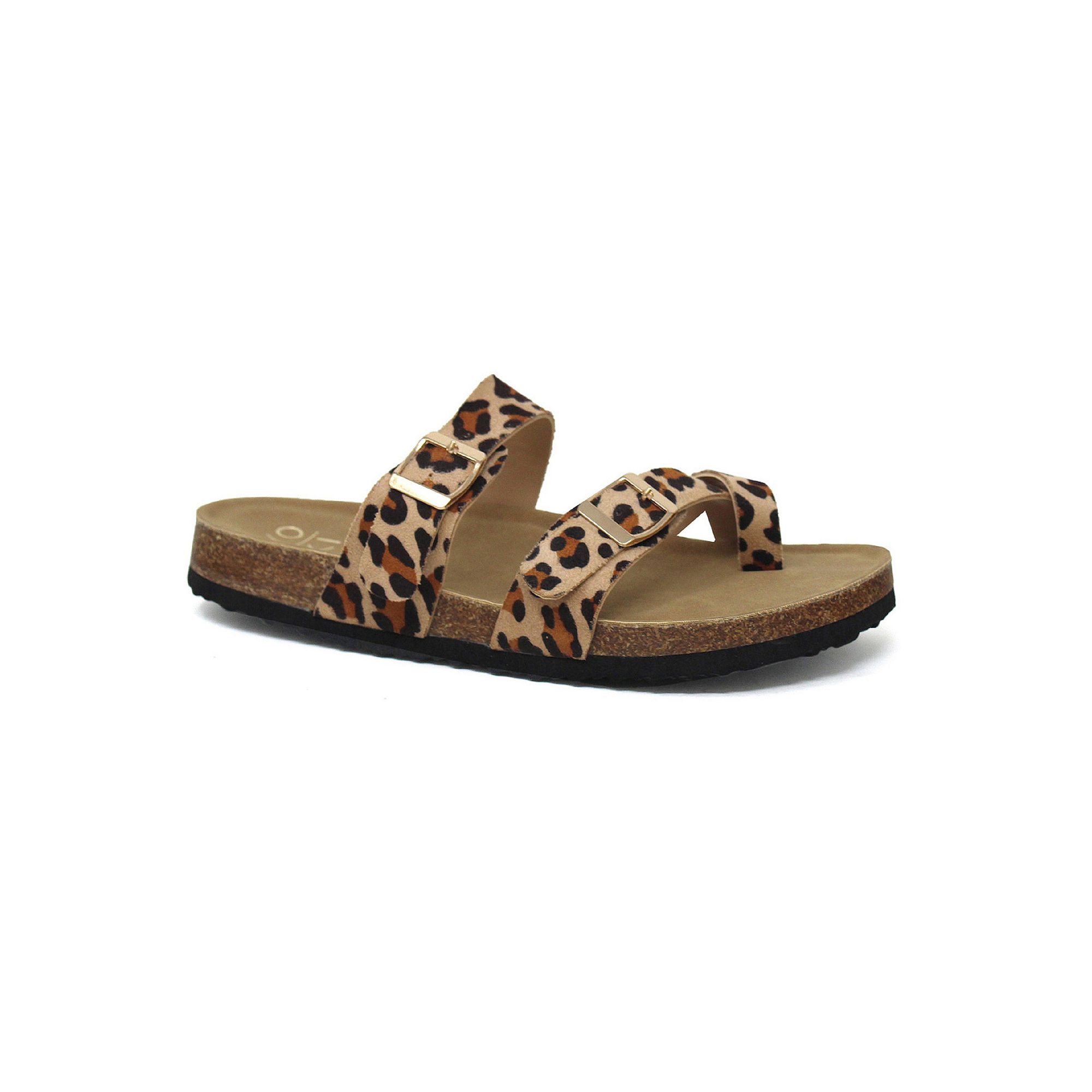 Yoki Gian 280 Womens Cork Footbed Sandals, Size: Small, Leopard