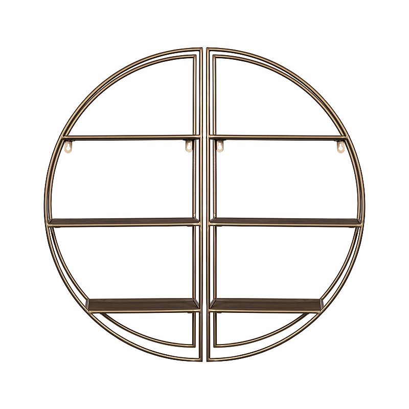 Stratton Home Decor Modern 5  x 26  3-Tier Gold Floating Shelf