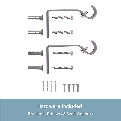 Kenney Chelsea 5/8” Decorative Curtain Rod & Holdback Set