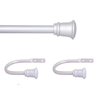 Kenney Trumpet 5/8” Decorative Curtain Rod & Holdback Set