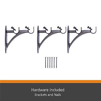 Kenney® Fast Fit™ Birkin 5/8" Easy Install Decorative Window Double Curtain Rod