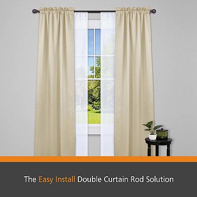 Kenney® Fast Fit™ Birkin 5/8" Easy Install Decorative Window Double Curtain Rod