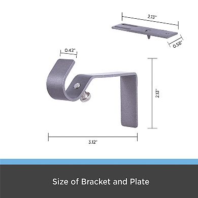 Kenney® Fast Fit™ 5/8" No Measure Curtain Rod Brackets 2-pack Set