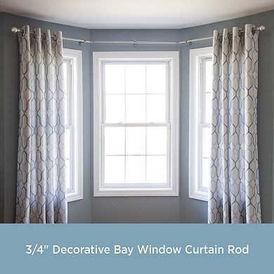 Kenney® Bryce ¾” Decorative Bay Window Double Curtain Rod