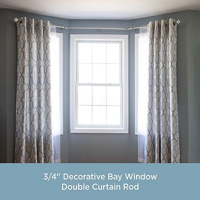 Kenney® Mission ¾” Decorative Bay Window Double Curtain Rod