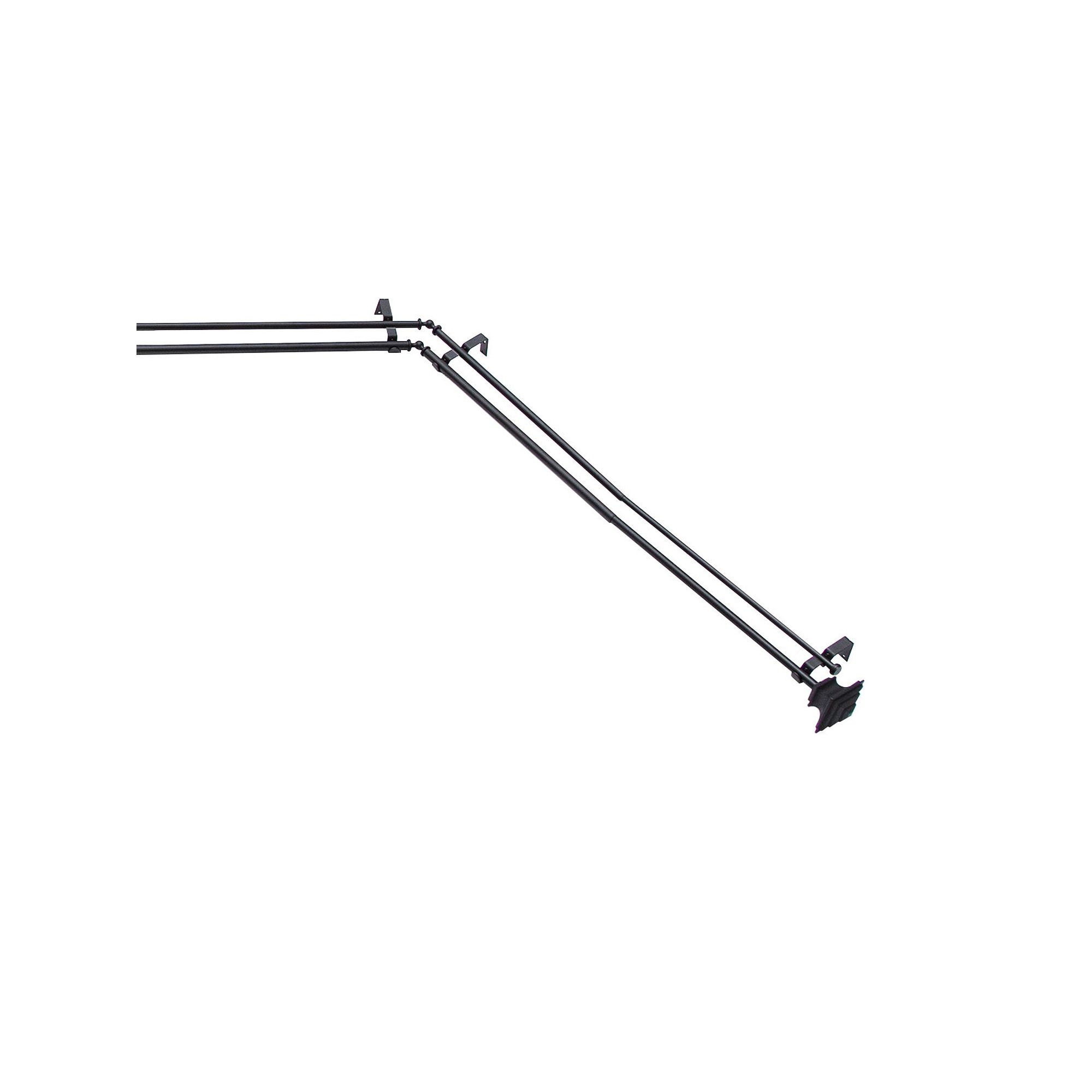 Kenney® Mission ¾” Decorative Bay Window Double Curtain Rod, Black
