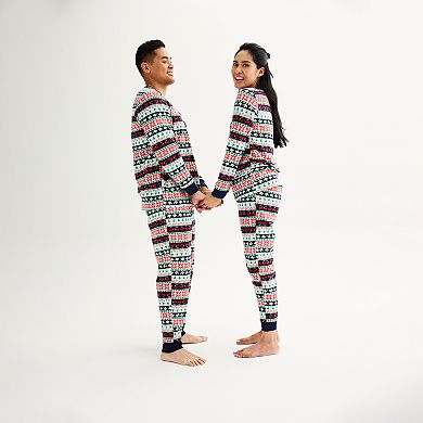 Women's Jammies For Your Families® Christmas Morning Fairisle Top & Fleece Bottoms Pajama Set