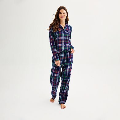 Women's Jammies For Your Families® Christmas Morning Plaid Flannel Top & Bottoms Pajama Set