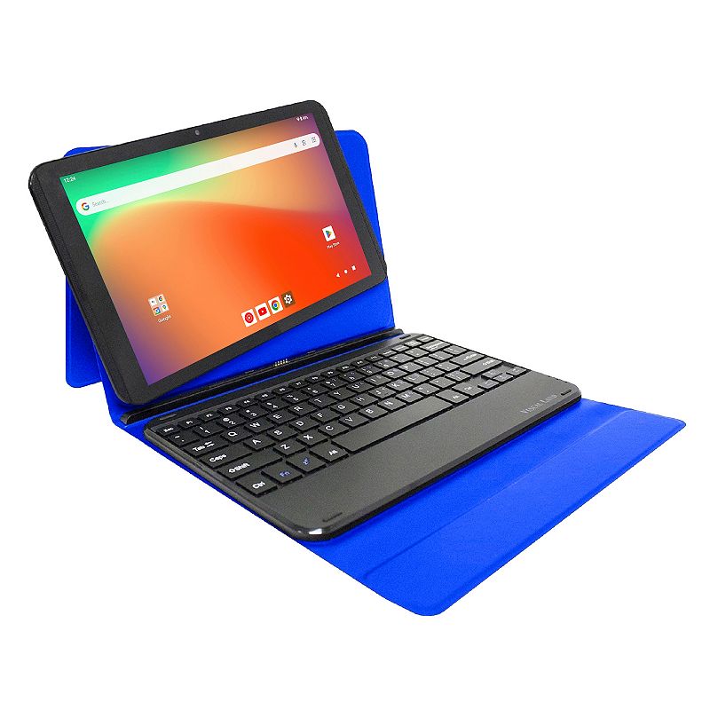 Visual Land Prestige Elite 10.1" 64GB Android 13 Quad-Core Tablet w/ Keyboard, Blue