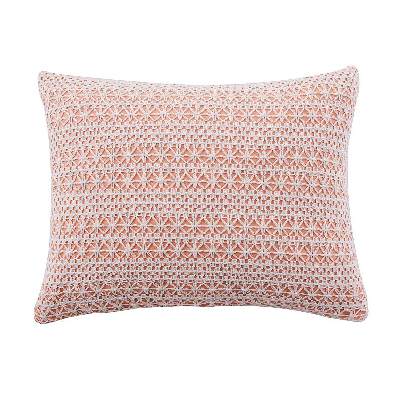 Levtex Home Pippa Coral Lace Overlay Pillow, Red, Fits All